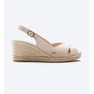 EUC Viscata Llansa Canvas Espadrille Wedge Sandal, size 39 (8), color beige.